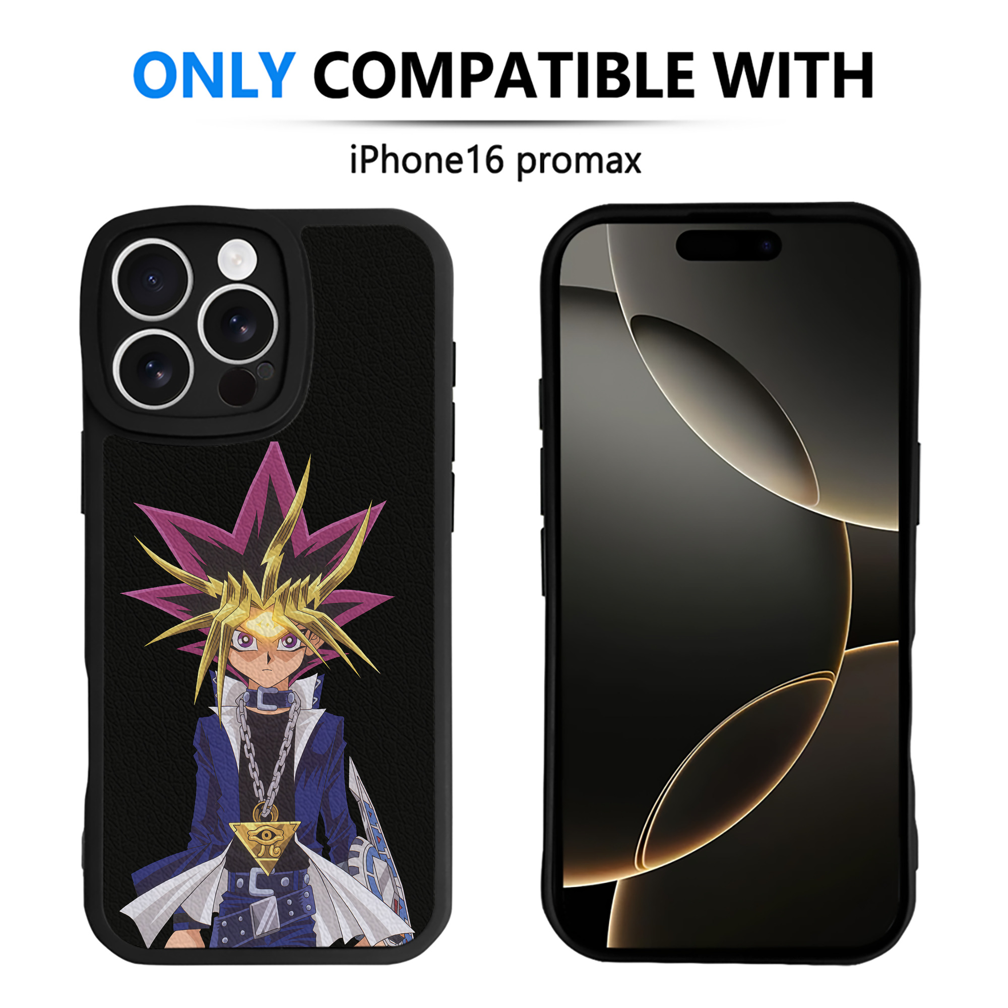 （画像用） 遊☆戯☆王 Yu-Gi-Oh! 【iPhone 16シリーズ対応】シリコンスマホケース（レザー調） 材質：シリコン